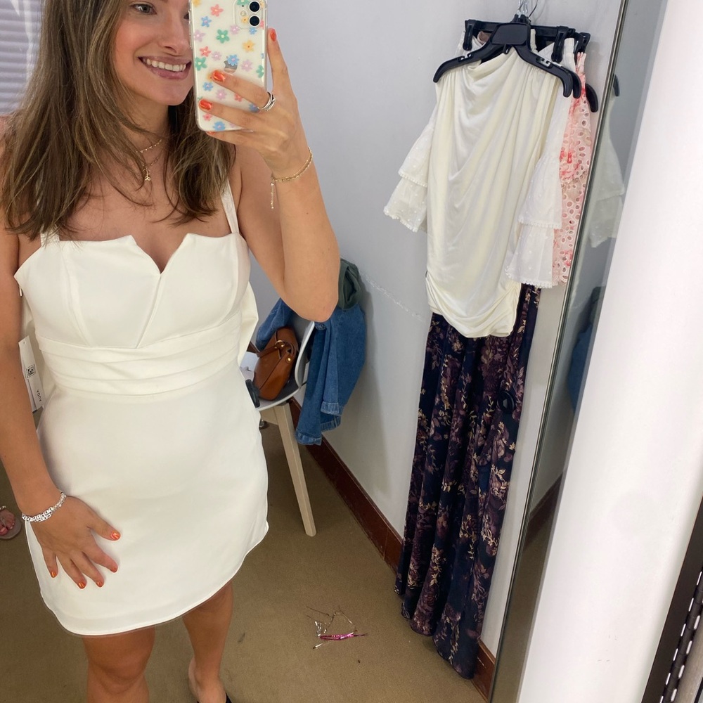 Aqua Bridal Bow Back Dress size Small